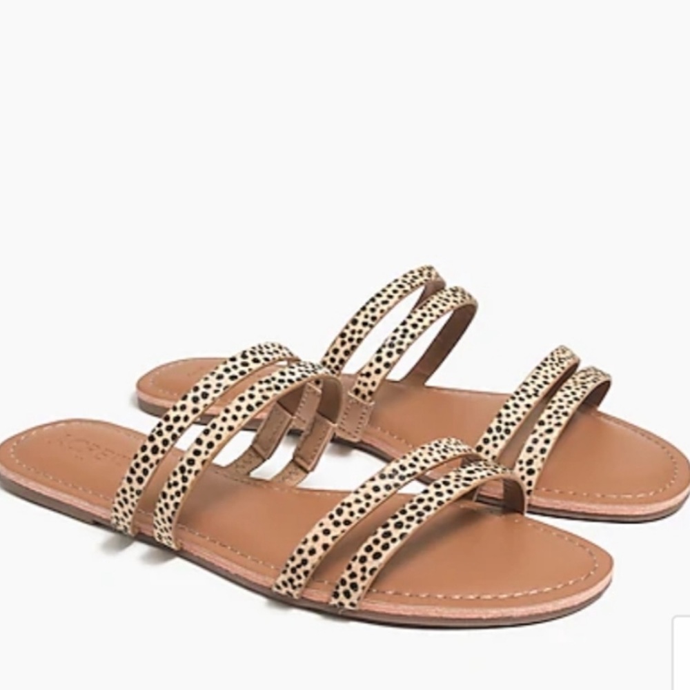J. Crew Seaside Calf Hair Slide Sandals